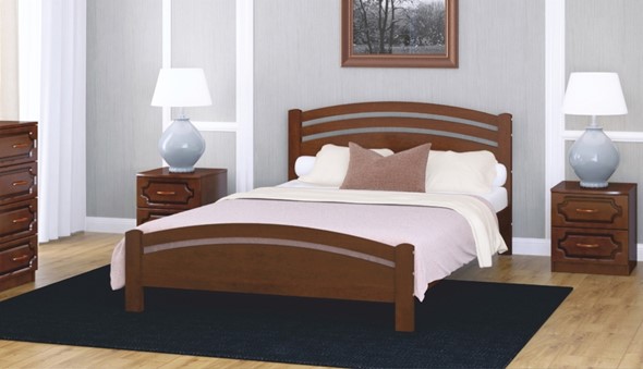 Двуспальная кровать Камелия-3 (Орех) 160х200 в Махачкале - изображение