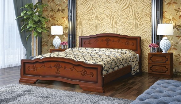 Двуспальная кровать Карина-6 (Орех) 160х200 в Махачкале - изображение