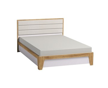 Кровать Айрис 307 1600 с гибкими ламелями металл, Белый-Дуб золотистый в Махачкале