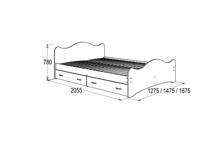Кровать 6 с ящиками, 90х200 Млечный дуб с основанием в Махачкале - изображение 1