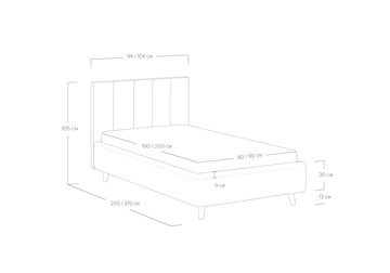 Кровать с подъемным механизмом Alma 90х200 в Махачкале - предосмотр 4