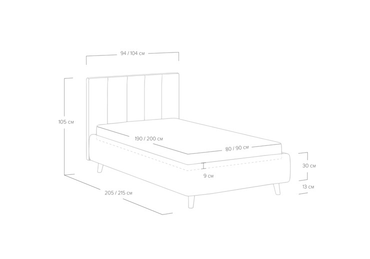 Кровать с подъемным механизмом Alma 90х200 в Махачкале - изображение 4