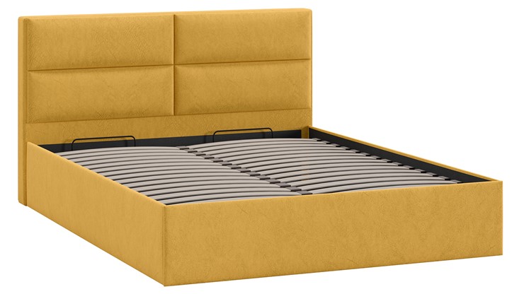 Кровать с механизмом 2-спальная Глосс Тип 1 (Микровелюр Wellmart Yellow) в Махачкале - изображение 2