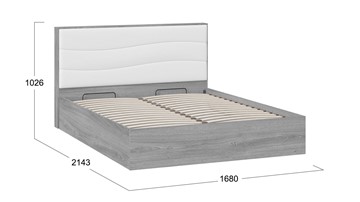 Кровать с механизмом 2-спальная Миранда тип 1 (Дуб Гамильтон/Белый глянец) в Махачкале - предосмотр 1