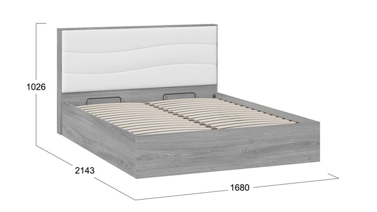 Кровать с механизмом 2-спальная Миранда тип 1 (Дуб Гамильтон/Белый глянец) в Махачкале - изображение 1
