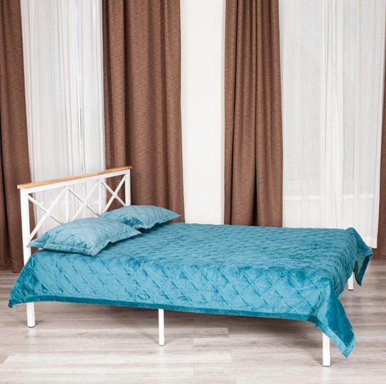 Кровать с основанием Iris (mod.9311) дерево гевея/металл, 160*200 см (Queen bed), Белый (White) в Махачкале - изображение 9
