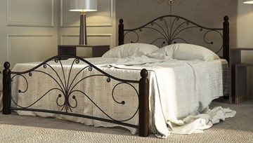 Спальная кровать Фортуна 1, 1600, черный/шоколад в Махачкале