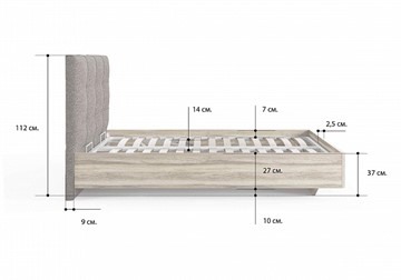 Кровать с подъемным механизмом Victoria (ясень анкор) 140х200 в Махачкале - предосмотр 1