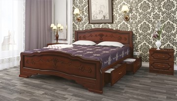 Кровать с выкатными ящиками Карина-6 (Орех) 180х200 в Махачкале