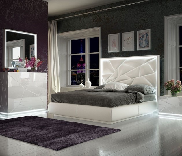 Кровать 1.5-спальная FRANCO KIU 1242 с LED подсветкой изголовья (160х200) в Махачкале - изображение 1