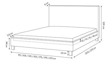Кровать полутороспальная Lino 140х200, Велюр (Monopoly Прованский синий (792)) в Махачкале - предосмотр 1