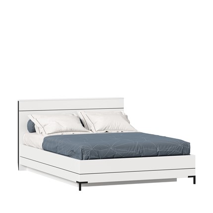 Полутороспальная кровать Норд 1400 ЛД 677.140.000.019 с подъемным механизмом, Белый/Черный в Махачкале - изображение