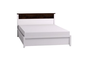 Кровать полутороспальная Норвуд 33 с гибкими ламелями металл, Белый-Орех шоколадный в Махачкале