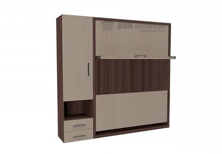 Кровать-трансформер Smart (ШЛ+К 1400), шкаф левый в Махачкале - изображение
