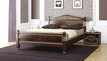 Кровать 1-спальная Карина-5 (Орех Темный) 90х200 в Махачкале