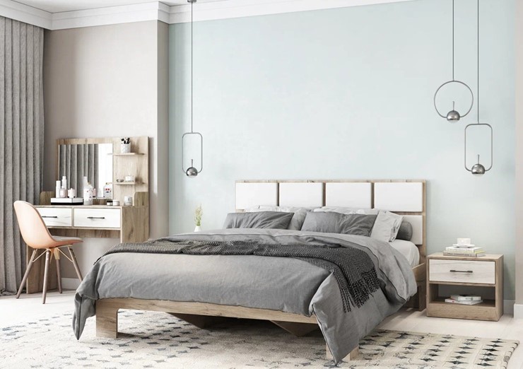 Мебель для спальни Соната №1 Дуб Крафт Серый - Дуб Крафт Белый в Махачкале - изображение