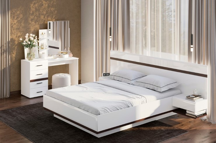 Спальня Соло, белый/белый глянец/венге в Махачкале - изображение