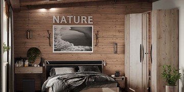 Спальный гарнитур Nature №4, Гаскон Пайн-Черный в Махачкале