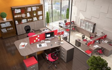 Комплект офисной мебели Xten для двух сотрудников с тумбочками в Махачкале - предосмотр 3