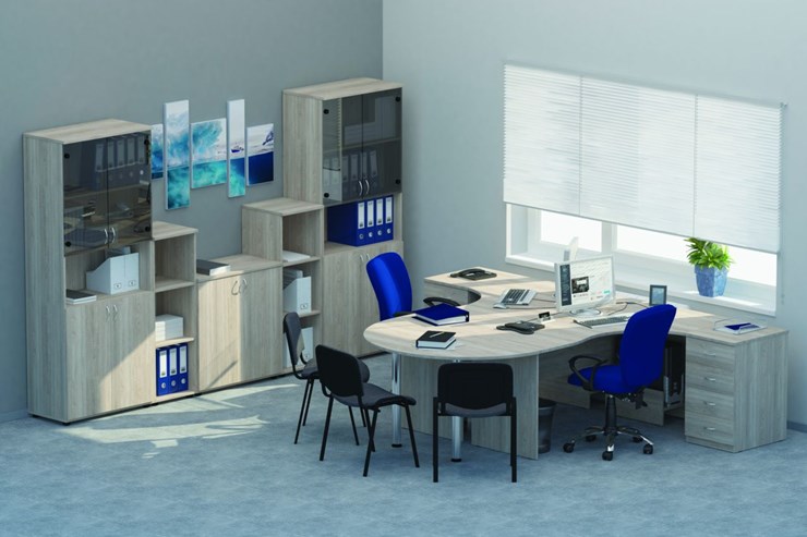 Мебель для персонала Twin для 2 сотрудников с совмещенными столами в Махачкале - изображение
