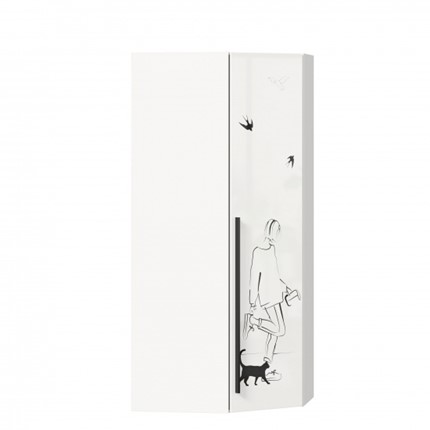 Шкаф угловой Джоли 45 ЛД 535.030, Серый шелк в Махачкале - изображение