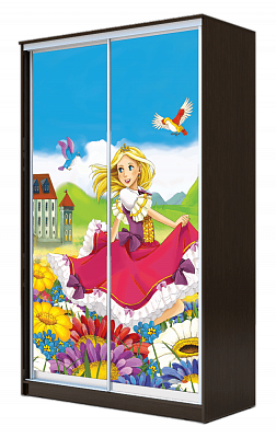 Шкаф-купе 2-створчатый ХИТ 23-4-17-77-11, Принцесса, венге в Махачкале - изображение