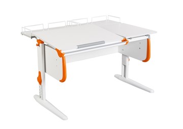 Детский стол-трансформер 1/75-40 (СУТ.25) + Polka_z 1/600 (2шт) белый/серый/Оранжевый в Махачкале