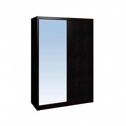 Шкаф 2-х дверный 1600 Домашний Зеркало/ЛДСП, Венге в Махачкале - изображение
