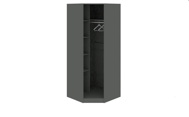 Распашной шкаф угловой Наоми, цвет Фон серый, Джут СМ-208.07.06 в Махачкале - изображение 1