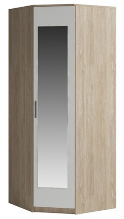 Угловой шкаф Светлана, с зеркалом, белый/дуб сонома в Махачкале - изображение