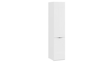Одностворчатый шкаф Глосс СМ-319.07.111 (Белый глянец/Стекло) в Махачкале