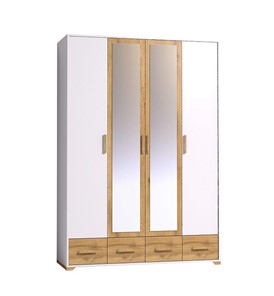 Шкаф для одежды Айрис 555, Белый-Дуб золотистый в Махачкале