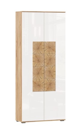Шкаф двухстворчатый Фиджи с декоративными накладками 659.310, Дуб Золотой/Белый в Махачкале - изображение
