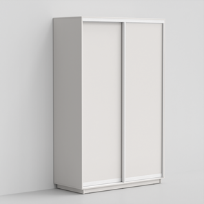 Шкаф 2-х створчатый ЭКО-Сим Д 220х140х60, Белый матовый/белый глянец в Махачкале