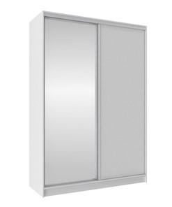 Шкаф 2-х створчатый 1600 Домашний Зеркало/ЛДСП, Белый в Махачкале