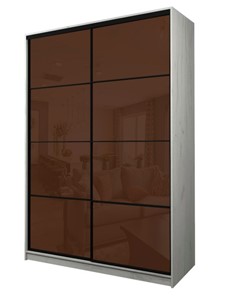Шкаф 2-х створчатый MAX МШ-27-6-16-22, Профиль Черный/Цвет Дуб Крафт белый/Oraclal шоколад в Махачкале