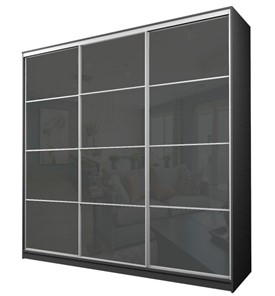 Шкаф MAX МШ-27-6-24-222, Профиль Белый/Цвет Графит/с темно-серой пленкой Oracal в Махачкале