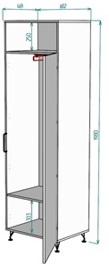 Шкаф одностворчатый Лофт H38, ДВ-Графит в Махачкале - предосмотр 1