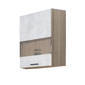 Кухонный шкаф со стеклом Модус, Ш500с/720, цемент светлый в Махачкале