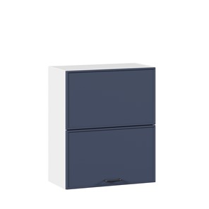 Шкаф навесной горизонтальный 600 комбинированный Индиго ЛД 298.970.000.125, Белый/Тёмно-синий в Махачкале