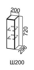 Настенный шкаф Модус, Ш200/720, галифакс в Махачкале