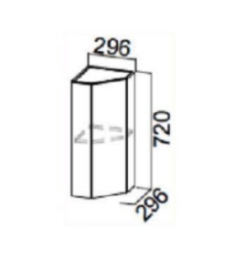 Навесной шкаф торцевой закрытый, Прованс, ш300тз/720, белый текстурный в Махачкале - изображение