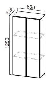 Кухонный пенал-надстройка Стайл, ПН600(720/316), МДФ в Махачкале
