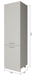 Кухонный шкаф-пенал П7 1, Серый/Белый в Махачкале