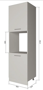Кухонный шкаф-пенал П7 2, Серый/Белый в Махачкале