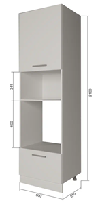 Кухонный шкаф-пенал П7 3, Сатин/Антрацит в Махачкале