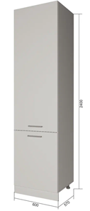 Кухонный шкаф-пенал П9 1, Белое гладкое Ламарти/Антрацит в Махачкале