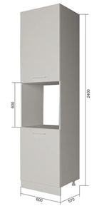 Кухонный шкаф-пенал П9 2, Серый/Антрацит в Махачкале