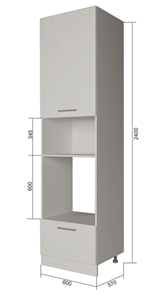 Кухонный шкаф-пенал П9 3, Серый/Белый в Махачкале