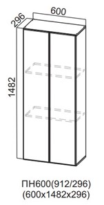 Настенный шкаф-пенал Вельвет, ПН600(912/296) в Махачкале